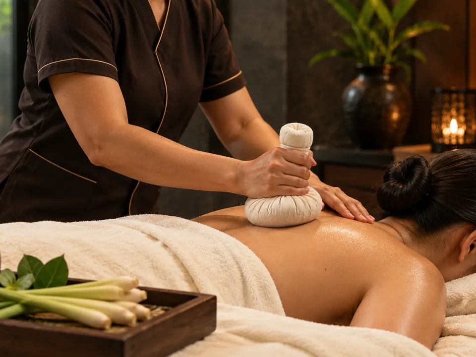Lemongrass Herbal Compress for a Bangkok hotel or home visit