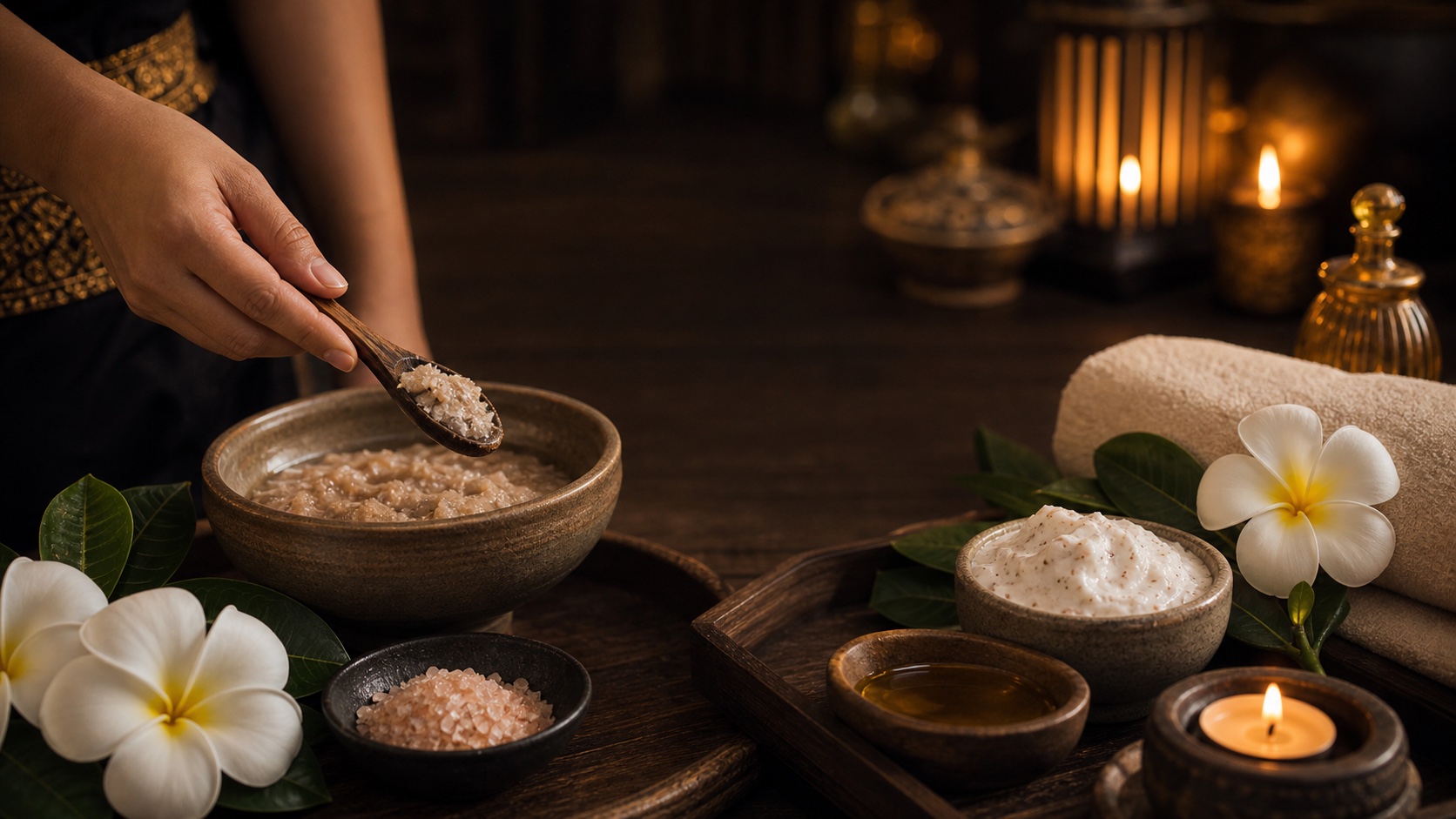 Luxury body care and body scrub ritual at Loft Thai Spa Bangkok