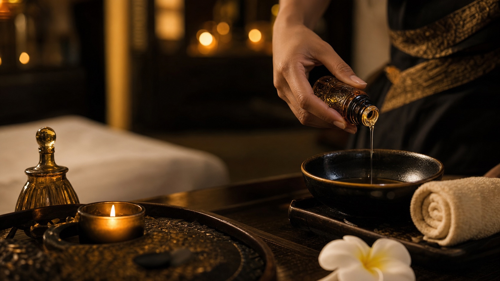 Luxury aromatherapy oil massage ritual at Loft Thai Spa Bangkok