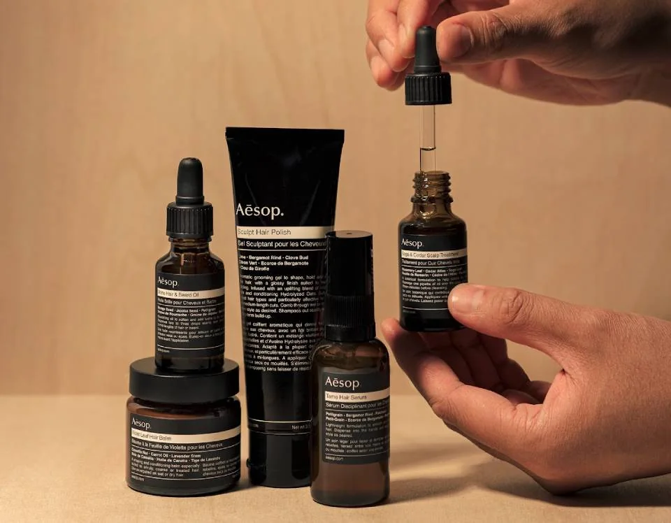 Aesop haircare selection used for specialised Head Spa rituals