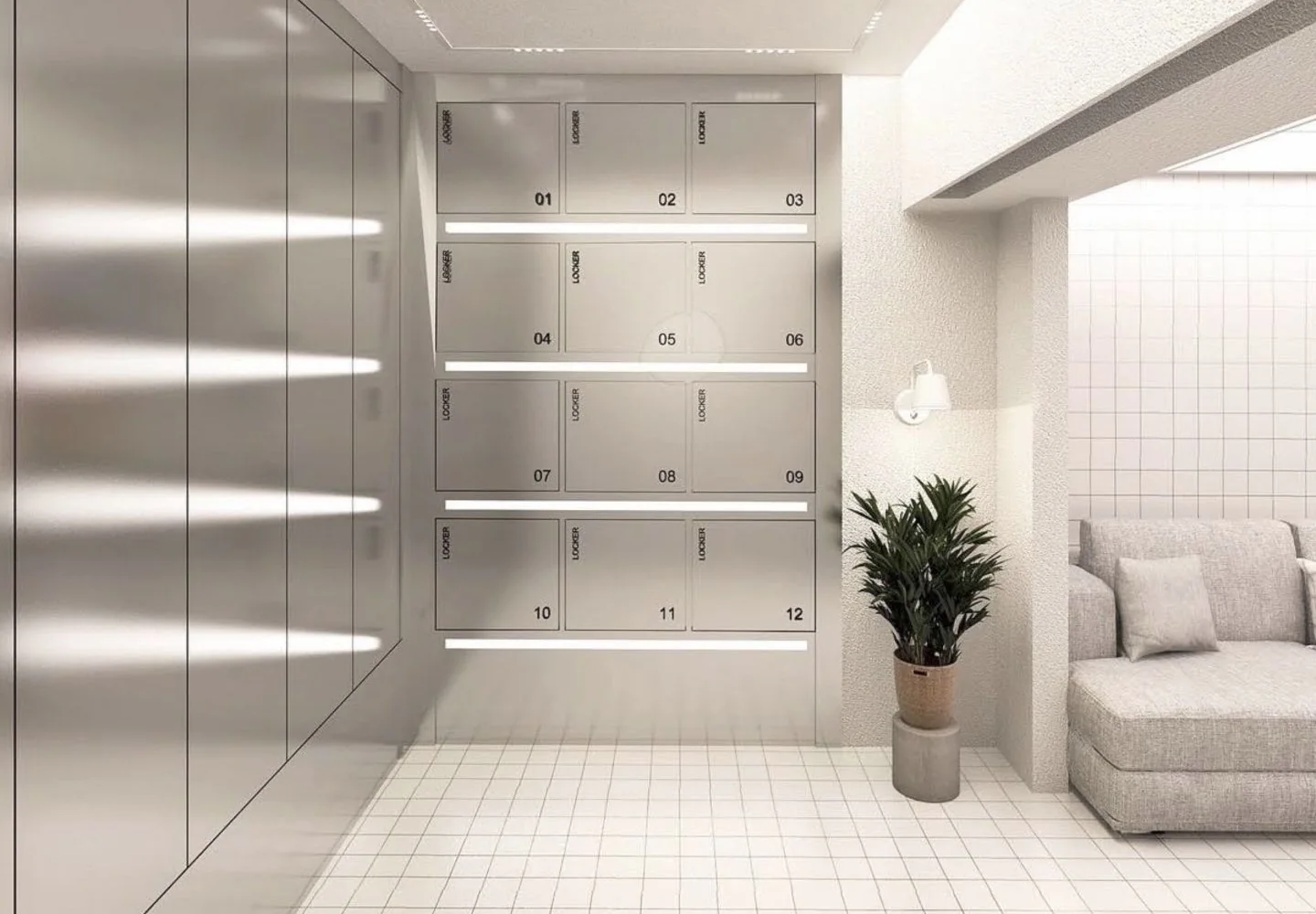 Twenty.Two Cut reception lounge and guest lockers